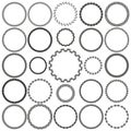 Collection of Round Decorative Ornamental Border Frames. Ideal for vintage label designs. Royalty Free Stock Photo