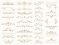 Vintage borders, decorative lines, dividers, swirls. Vector design elements Royalty Free Stock Photo