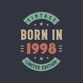 Vintage born in 1998, Born in 1998 retro vintage birthday design