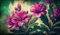 Vintage Botanical Azalea Flower Design by Generative AI
