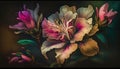 Vintage Botanical Azalea Flower Design by Generative AI