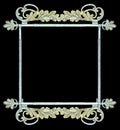 Vintage botanical metalwork as frame, sign