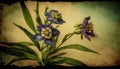 Vintage Botanical Spiderwort Flower Design by Generative AI