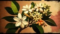 Vintage Botanical Stephanotis Flower Design by Generative AI