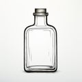 Vintage Bottle Icon Sketch Illustration Vector With Minimalist Style Royalty Free Stock Photo