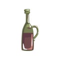 Vintage bottle of red wine cartoon vector illustration Royalty Free Stock Photo