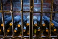 Vintage bottles of wine in the cellar