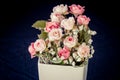 Vintage Bouquet in flower pot with black background. Royalty Free Stock Photo
