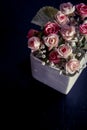 Vintage Bouquet in flower pot with black background. Royalty Free Stock Photo