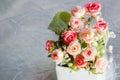 Vintage Bouquet in flower pot with white background. Royalty Free Stock Photo