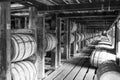Vintage bourbon barrels in Rik house Royalty Free Stock Photo