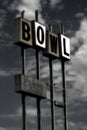 Vintage Bowling sign (grunge) Royalty Free Stock Photo