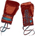 Vintage boxing gloves vector illustration Royalty Free Stock Photo