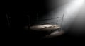 Vintage Boxing Ring Spotlit Corner Royalty Free Stock Photo