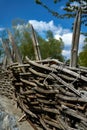 Vintage braided rod fence, decorative fence