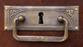 Vintage brass Art Nouveau style handle for furniture.