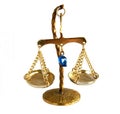 Vintage brass balance scale Royalty Free Stock Photo