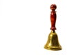 Vintage Brass Bell with wood handle Royalty Free Stock Photo
