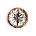 Vintage brass compass with clipping path Royalty Free Stock Photo