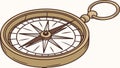 Vintage Brass Compass, Exploration Directional Instrument Vector, vector design Generative AI Royalty Free Stock Photo