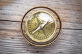 Vintage brass compass Royalty Free Stock Photo