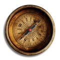 Vintage brass compass isolated on black background Royalty Free Stock Photo