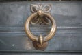 Vintage brass door knocker on an old door, Italy, Rome Royalty Free Stock Photo