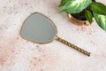 Vintage brass hand mirror Royalty Free Stock Photo