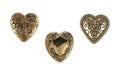 Vintage Brass Hearts