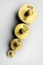 Vintage brass scale weights Royalty Free Stock Photo