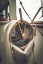 Vintage Brass Ship`s Engine Order Telegraph Or Chadburn With Copy Space Royalty Free Stock Photo