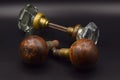 Antique Doorknobs on a Black Background