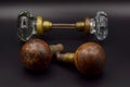 Antique Doorknobs on a Black Background