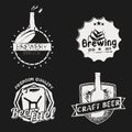 Vintage brewery (brewing) icons,