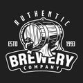 Vintage brewery company white logo Royalty Free Stock Photo