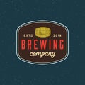 Vintage brewery logo. retro styled beer emblem. vector illustration