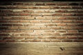 Vintage Brick Wall With Wooden Floor Texture