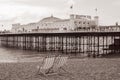 Vintage Brighton Beach, England Royalty Free Stock Photo