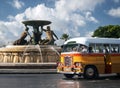 Vintage british bedford buses on street of la valletta malta