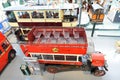 Vintage british double decker tram and bus - London transport museum
