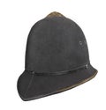 Vintage British police helmet hat isolated.