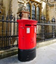 Classic British Royal Mail Red letter box at Westminster Abbey,  London. England Royalty Free Stock Photo