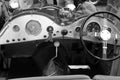 Vintage british sports car interior Royalty Free Stock Photo