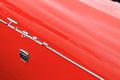 Vintage British sports car side fender detail