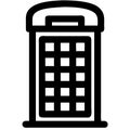 Vintage British Telephone Booth Vector Illustration for Design and Decoration Royalty Free Stock Photo