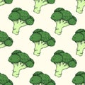 Vintage broccoli pattern