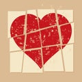 Vintage Broken heart in relationship Royalty Free Stock Photo