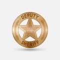 Vintage bronze badge. Deputy sheriff star