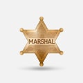 Vintage bronze badge. Marshal star Royalty Free Stock Photo