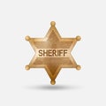 Vintage bronze badge. Sheriff star Royalty Free Stock Photo